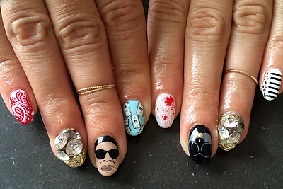 Populiarių dainininkų įkvėptas manikiūras.