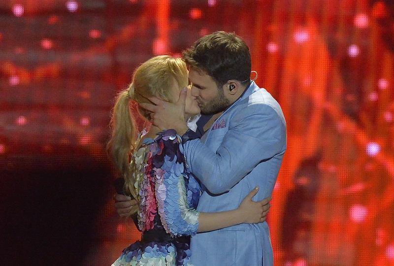 Lietuvos atstovai Vaidas Baumila ir Monika Linkytė / Eurovision.tv/Andres Putting nuotr.