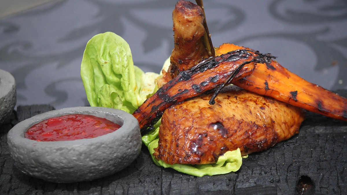 Ant grilio kepta vištiena