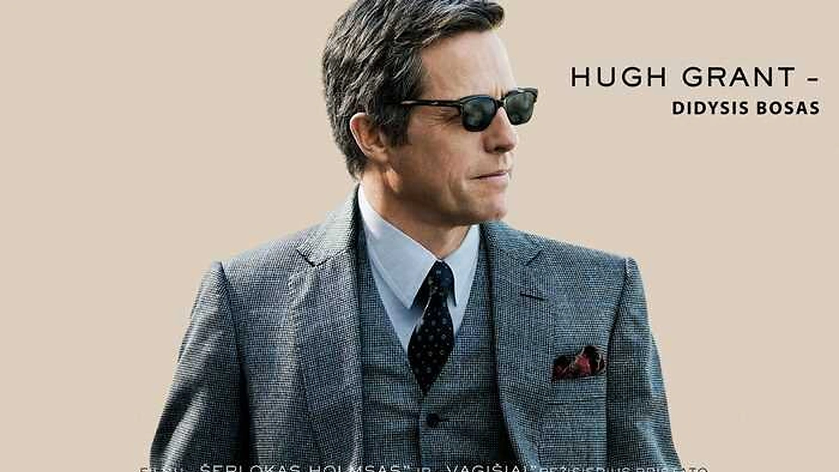 Hugh Grantas filmo „Šnipas iš U.N.C.L.E.“ plakate