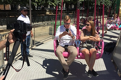 Mindaugas Stasiulis su žmona Karolina