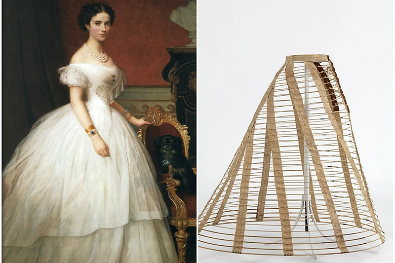 Suknelė su krinolino rėmu