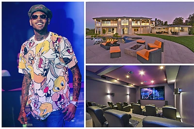 Pasižvalgykite po modernius atlikėjo Chriso Browno namus, į kuriuos buvo įsilaužę ginkluoti plėšikai