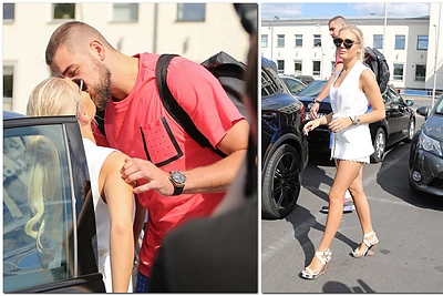 Į Lietuvą parskridusį Joną Valančiūną pasitiko žmona Eglė su sūnumi