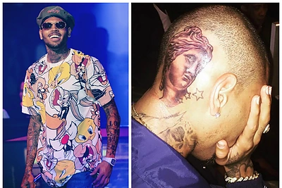 Chrisas Brownas ant galvos pasidarė tatuiruotę ir sulaukė gerbėjų kritikos