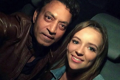 Monika Šalčiūtė įsiamžino su Lietuvoje viešinčiu pasaulinio garso aktoriumi Irrfanu Khanu