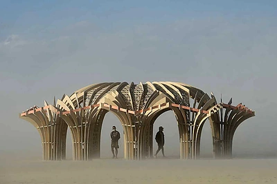 Festivalis „Burning man“ Nevados dykumoje