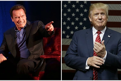 Holivudo žvaigždė Schwarzeneggeris pakeitė Donaldą Trumpą TV šou „Mokinys: garsenybių kalvė“