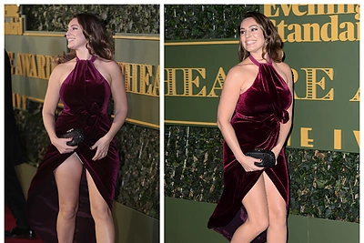 Kelly Brook ant raudono kilimo parodė savo apatines kelnaites