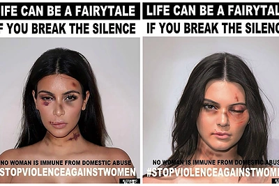 Kim Kardashian ir Kendall Jenner pasipiktino: menininkas pavaizdavo jas sumuštas