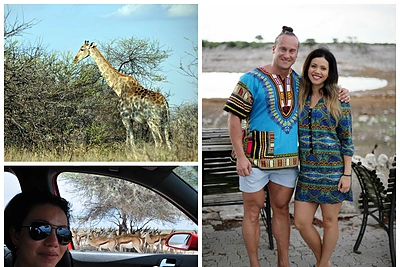 Andrius Pauliukevičius ir Ilka Adams Namibijoje: egzotiškos vaišės ir akistata su laukiniais gyvūnais