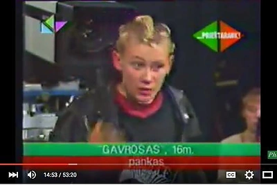Tomas Karpavičius-Gavroša laidoje „Prieštarauk". 1995 metai