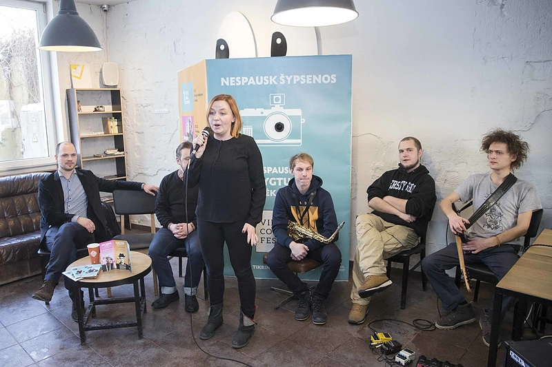 „Vilnius Comedy Fest“ spaudos konferencijos akimirka