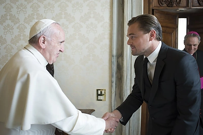 Popiežius Pranciškus ir Leonardo DiCaprio