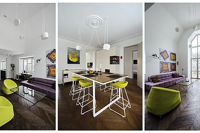 Namo Vilniaus centre interjeras – tarsi meno galerija