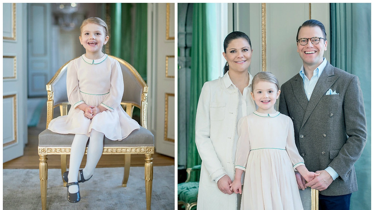 Švedijos princesė Estelle su tėvais – princese Victoria ir princu Danieliu