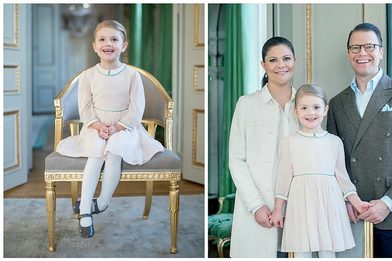 Švedijos princesė Estelle su tėvais – princese Victoria ir princu Danieliu