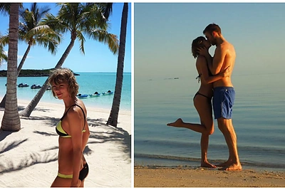 Taylor Swift pasidalijo romantiškų atostogų su Calvinu Harrisu nuotraukomis