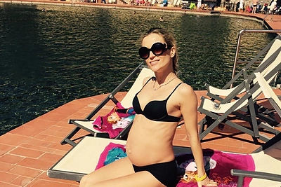 Septintą mėnesį besilaukianti Edita Daniūtė pasidalijo nuotrauka, kurioje pozuoja tik su bikiniu