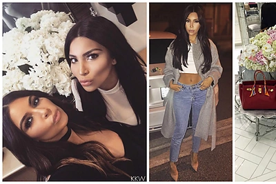 Kim Kardashian įsiamžino su savo antrininke: ar atskirsite, kur yra tikroji Kim?