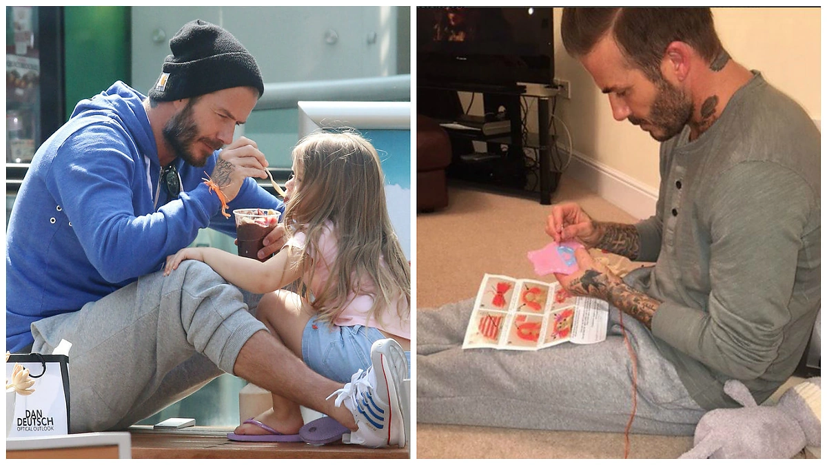 Davidas Beckhamas su dukra Harper