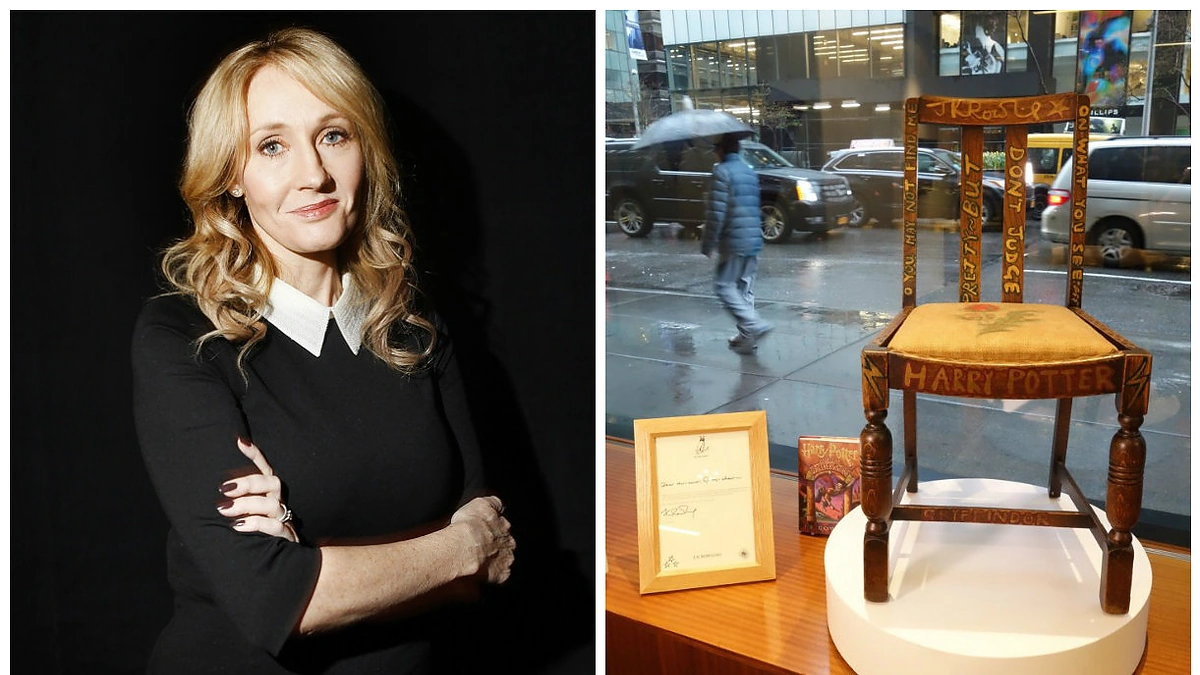 Hario Poterio autorės J.K.Rowling kėdė aukcione parduota už 394 tūkst. dolerių