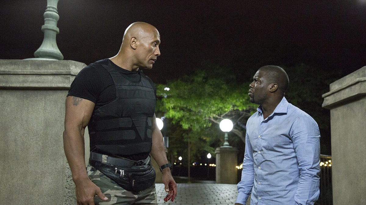 Dwayne'as Johnsonas ir Kevinas Hartas komedijoje „Central Intelligence“