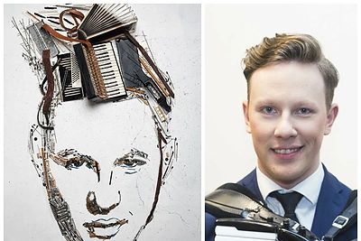 Akordeono dienos proga – netikėtas Martyno Levickio portretas iš instrumento dalių