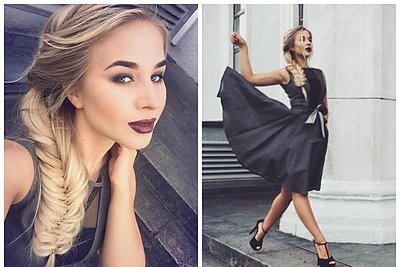 Išleistuvėms besiruošianti Milita Daikerytė pristato šventinį įvaizdį: kukli suknelė ir ryškus makiažas