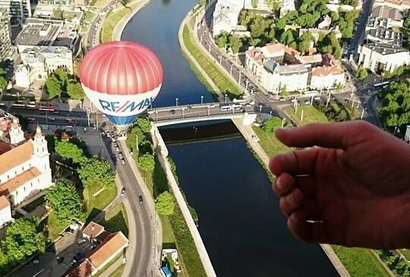 Agnės Grudytės skrydžio oro balionu akimirka