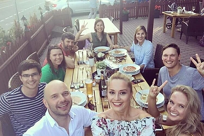 Rūtos Elžbietos Mazurevičiūtės viešnagės Nidoje akimirka