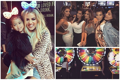 Khloe Kardashian 32-ąjį gimtadienį atšventė kartu su būriu garsenybių žaidimų bare