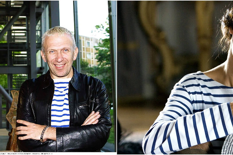 Jeanas Paulis Gaultier ir Audrey Tautou, įkūnijanti Coco Chanel