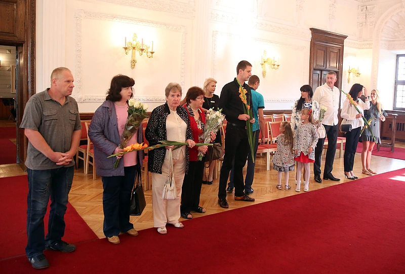 Benedikto ir Jadvygos Šapauskų deimantinių vestuvių akimirka