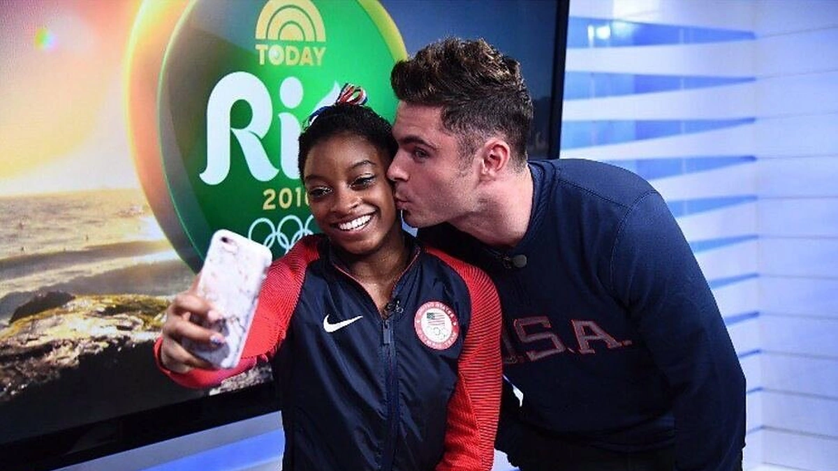 Simone Biles ir Zacas Efronas