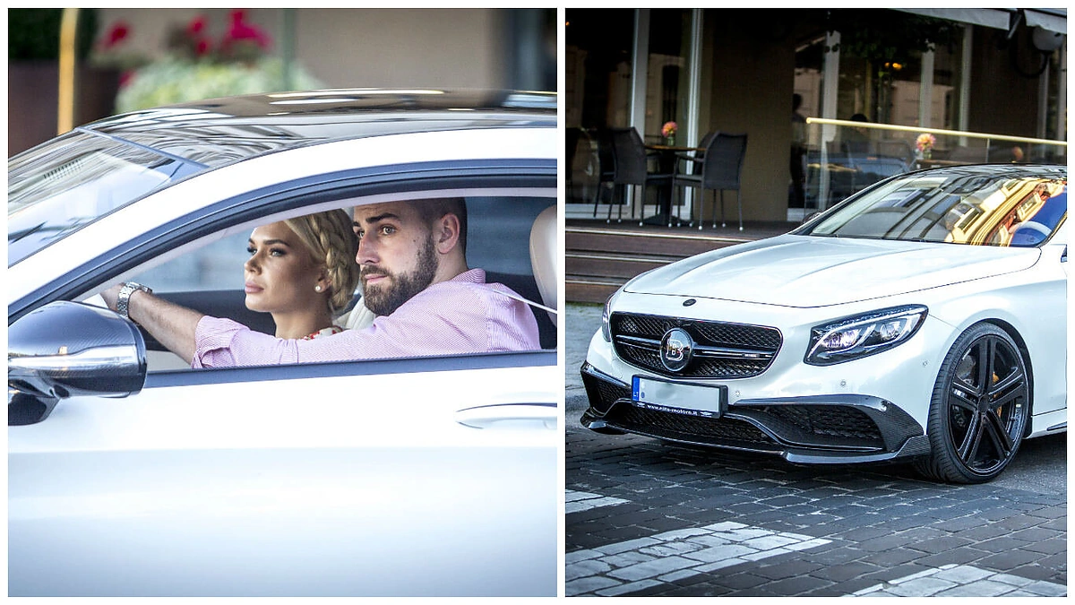 Eglė Valančiūnienė ir Jonas Valančiūnas prie Brabus B63 vairo