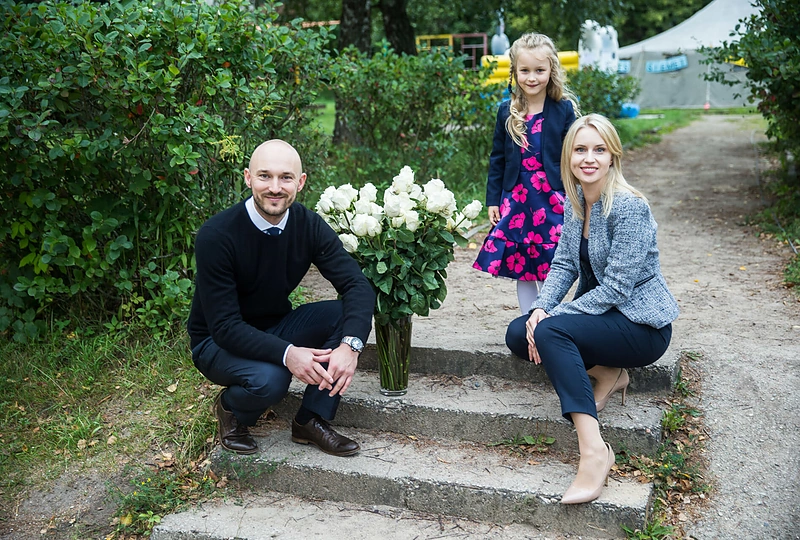 Dainė ir Donatas Baumilos su dukra Smilte