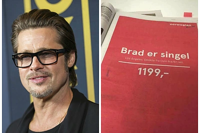 Norvegijos aviakompanija pelnosi iš Brado Pitto skyrybų reklamuodama skrydžius į Los Andželą