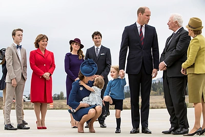 Princas Williamas ir hercogienė Catherine su vaikais George'u ir Charlotte