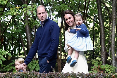 Princas Williamas ir Kembridžo hercogienė Catherine su vaikais George'u ir Charlotte