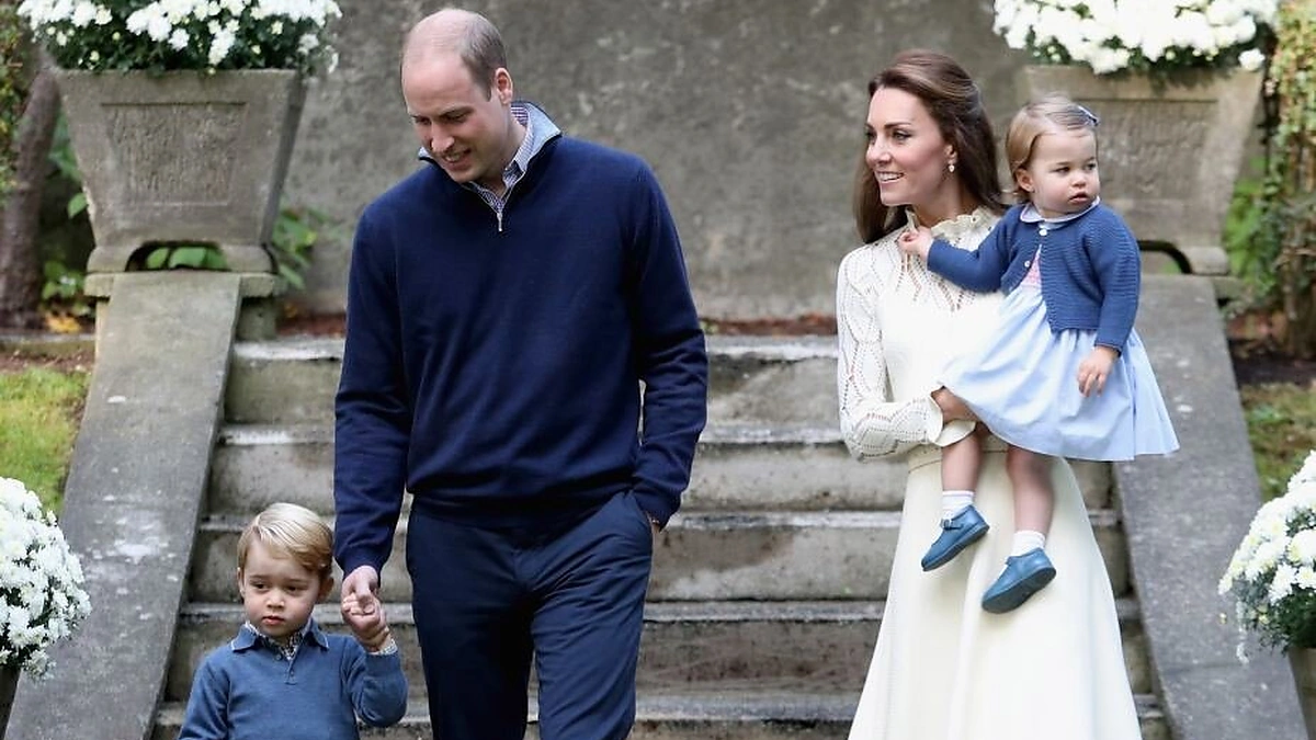 Princas Williamas ir Kembridžo hercogienė Catherine su vaikais George'u ir Charlotte