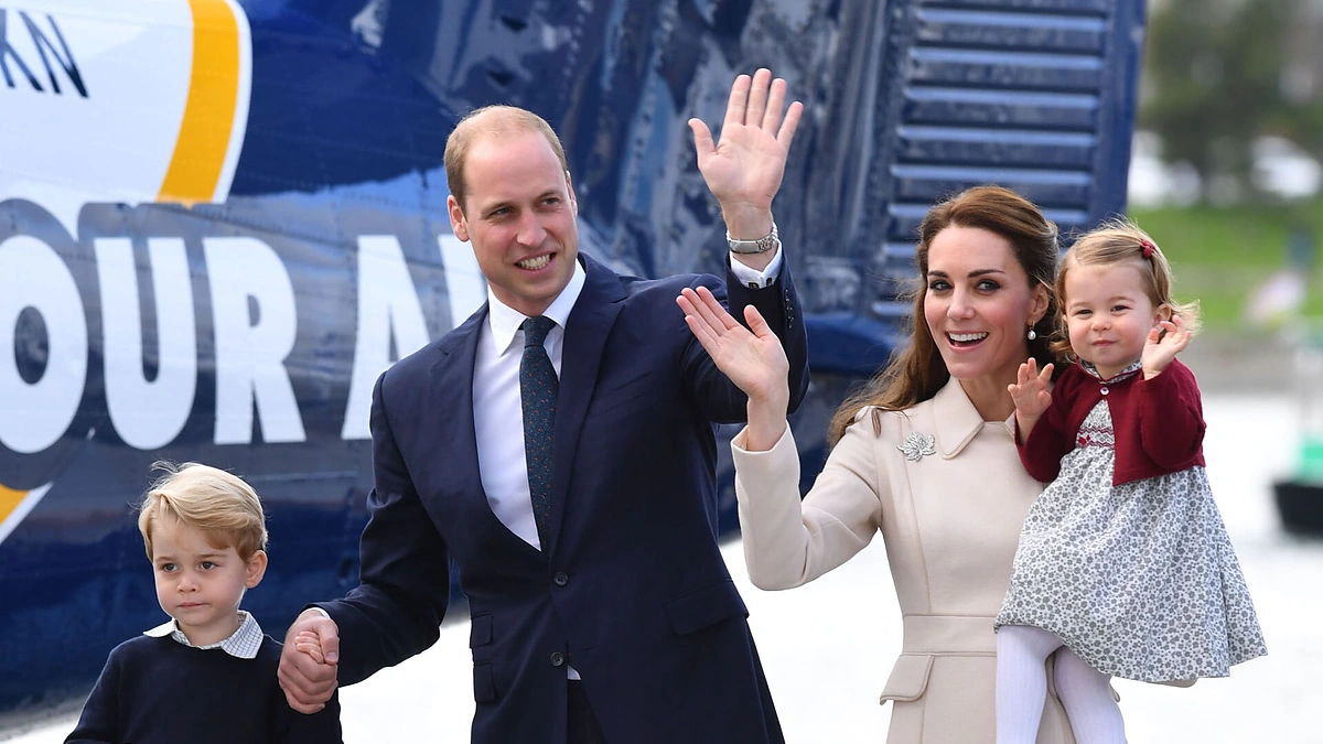 Princas Williamas su hercogiene Catherine su vaikais