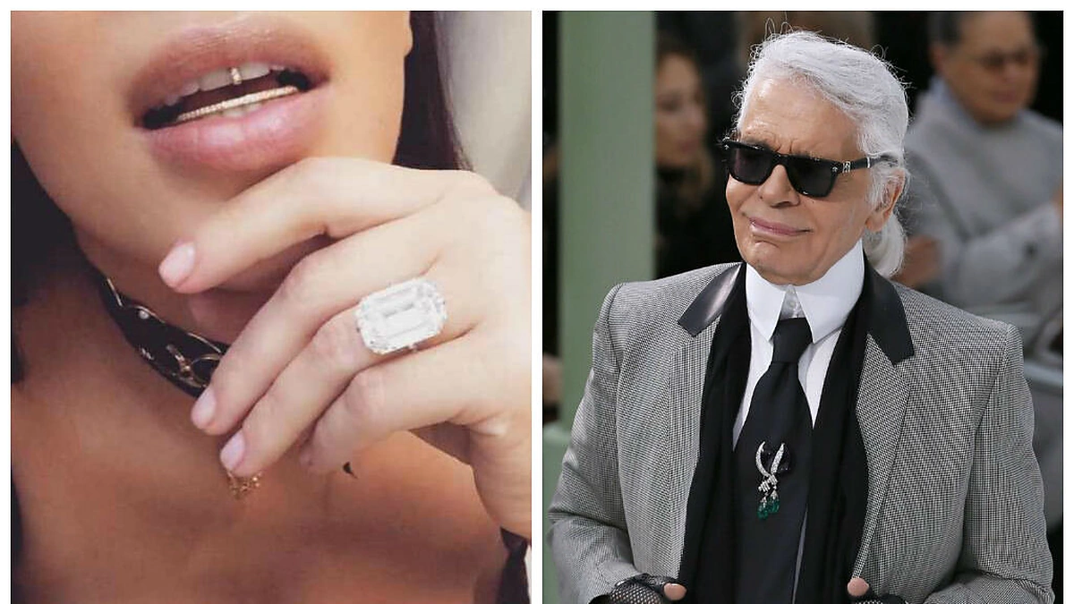 Karlas Lagerfeldas išbarė Kim Kardashian, kad ji puikuojasi savo deimantais