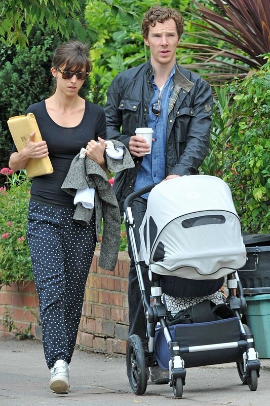 Benedictas Cumberbatchas su žmona Sophie Hunter ir sūnumi Christopheru (2015 m. rugsėjis)