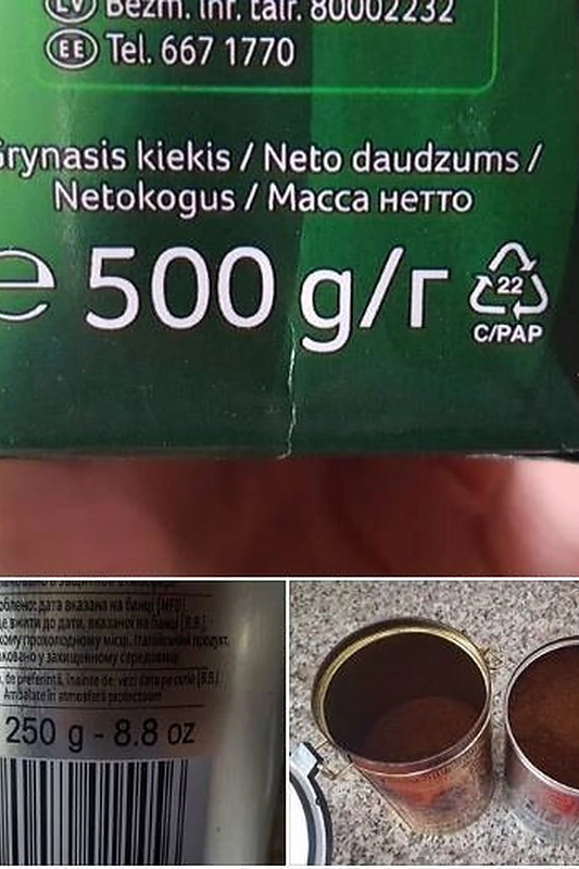 Anželos Adamovič eksperimentas perpilant kavą į skirtingus indus