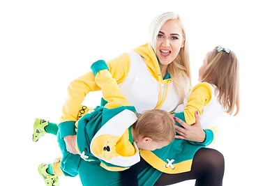 Indrė Stonkuvienė su vaikais