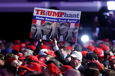 Amerikiečiai švenčia Donaldo Trumpo pergalę prezidento rinkimuose