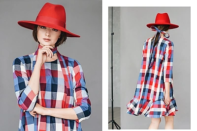 Gabrielė Martirosianaitė tapo žiemiškų dizainerės Tomos Jankauskaitės suknelių modeliu