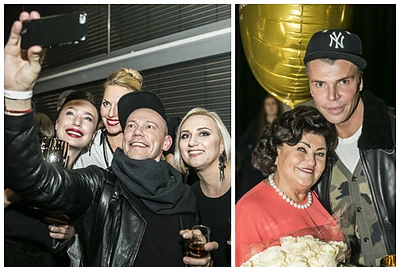 Juozas Statkevičius po kolekcijos pristatymo su svečiais ir modeliais atsipalaidavo dūzgėse