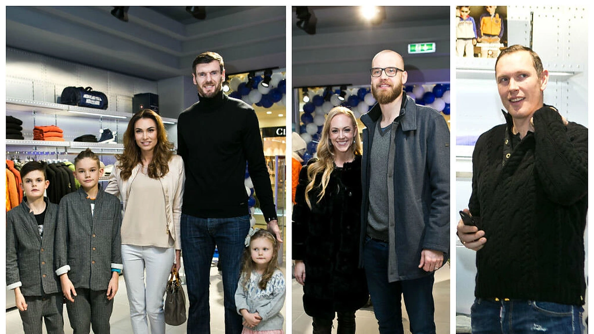 Kšištofas ir Tatjana Lavrinovičiai su vaikais, Antanas Kavaliauskas su žmona Amanda, Darius Songaila